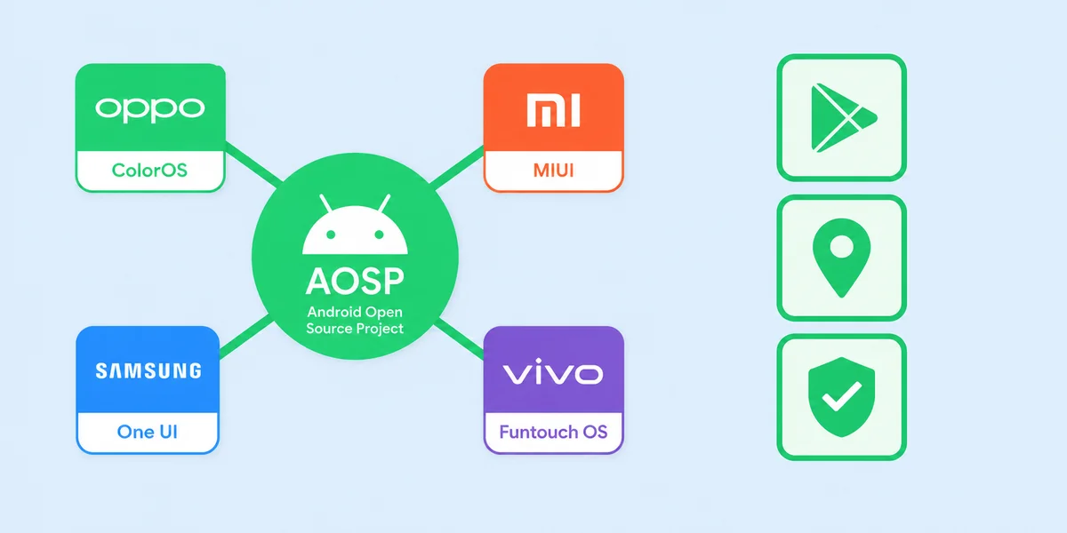 Android Open Source Project AOSP ve Google Play Services ile üretici özelleştirme katmanlarının ekosistem haritası