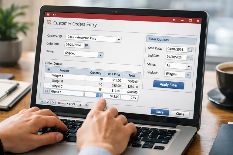 Parametreli sorgu ve hızlı veri girişi Parametreli sorgular ve alt form yapısı ile hızlandırılmış veri giriş ekranı akışı