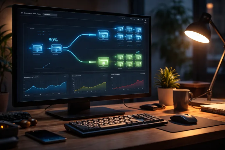 Canary yayın stratejisinde trafiğin küçük bir yüzdesinin yeni sürüme yönlendirildiği ve metriklerle izlendiği senaryo