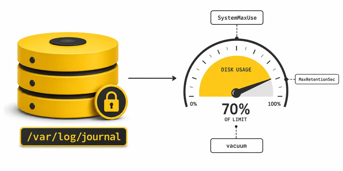journalctl Persistent Storage ve Vacuum Politikası journalctl persistent storage disk depolama ve vacuum politikası ile boyut sınırlandırma yapılandırması