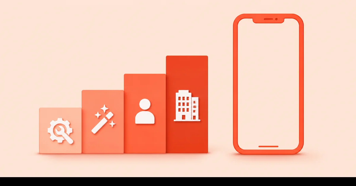 Telefon uygulaması yapmanın dört yolu kendin yap no-code freelancer ajans karşılaştırma kolajı