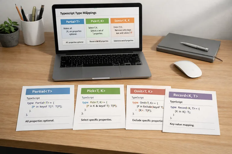 Tabloda Partial, Pick, Omit ve Record ile oluşturulmuş tip kombinasyonları